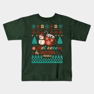 Hot Cocoa & Christmas Movies Kids T-Shirt